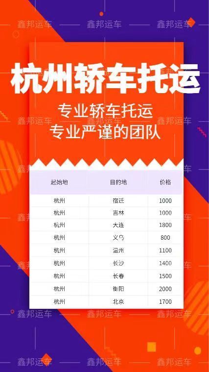 轎車托運價格一覽表，讓你輕松掌握物流新動態(tài)！